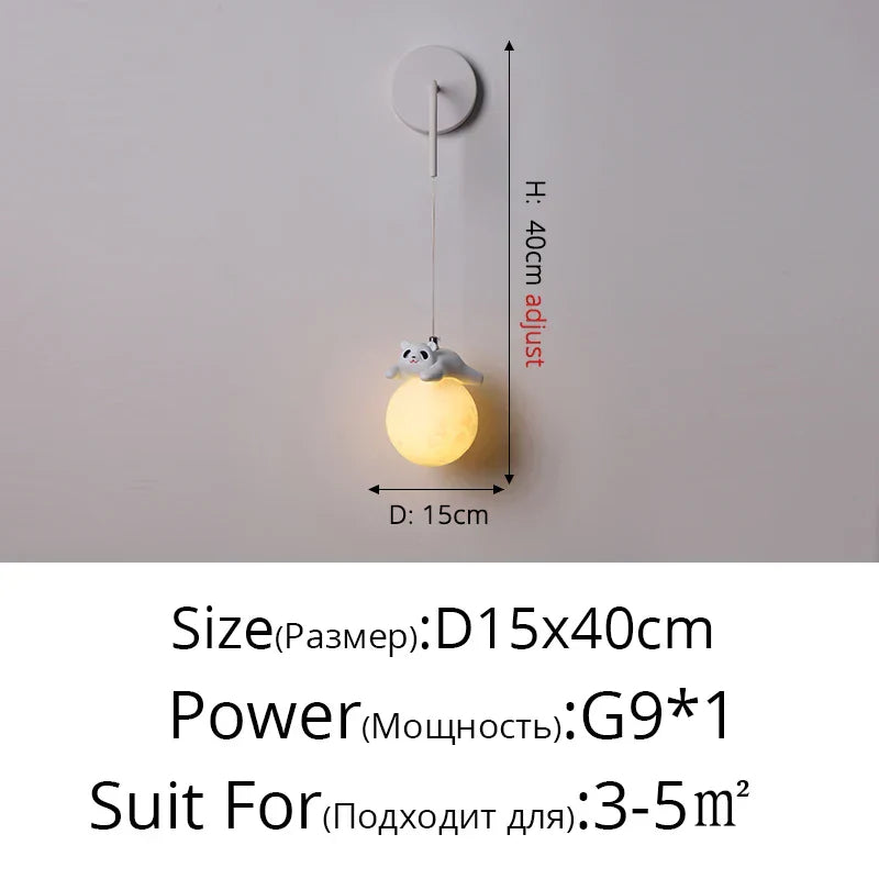 DecorBites™ Bear Bedroom Wall Lamp: Modern Chandelier for Living Room, Study & Dining Room
