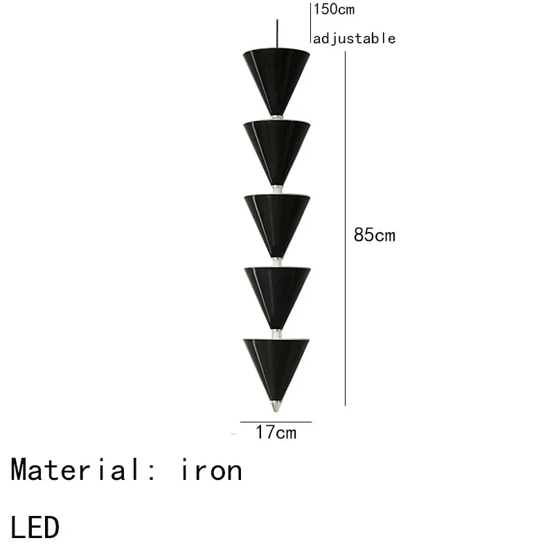 DecorBites™ Gold Black Cone LED Pendant Lamp for Stylish Home and Shop Lighting