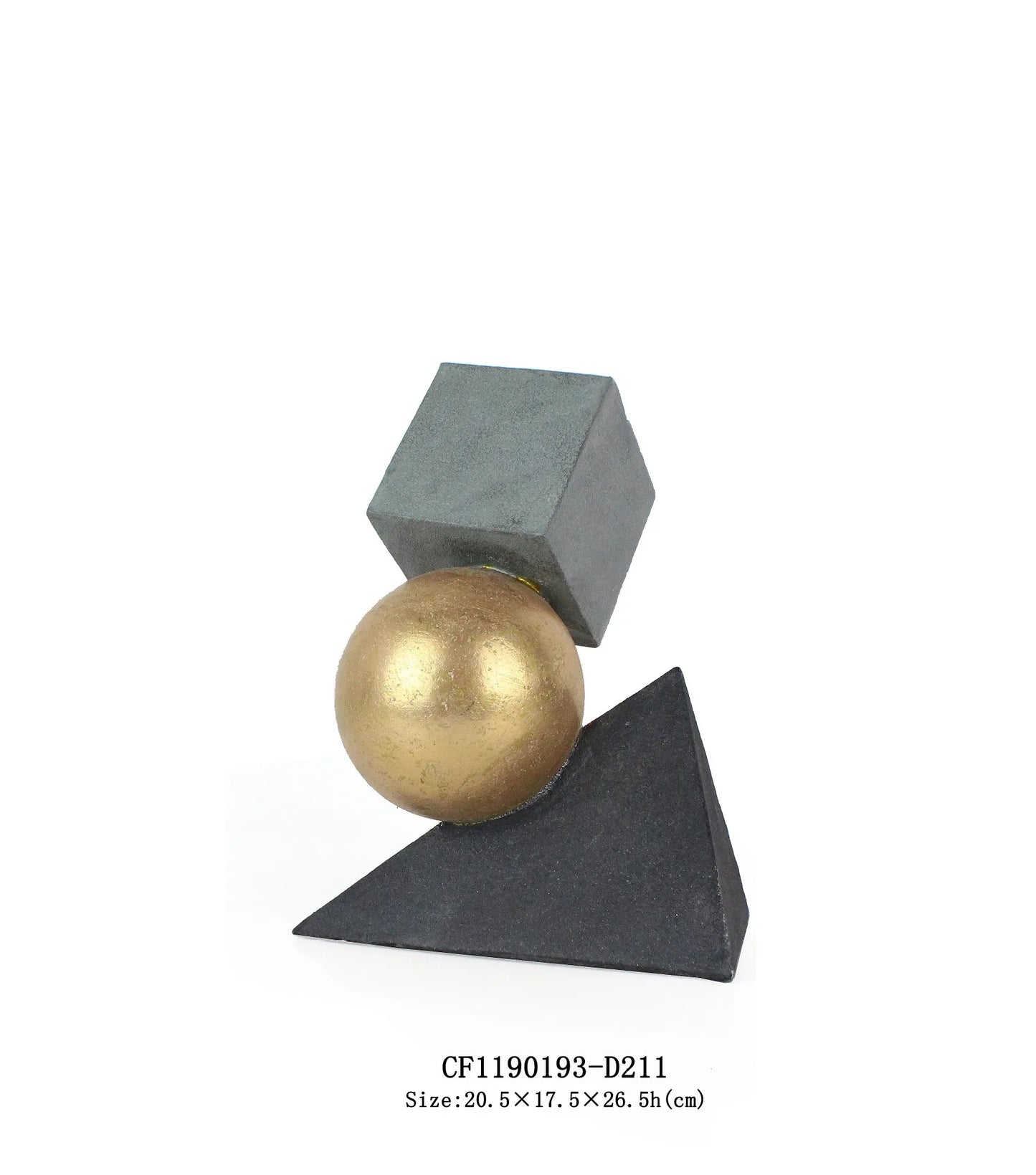 DecorBites™ Geometric Gold Ball Abstract Sculpture Triangular Statues for Home Decor