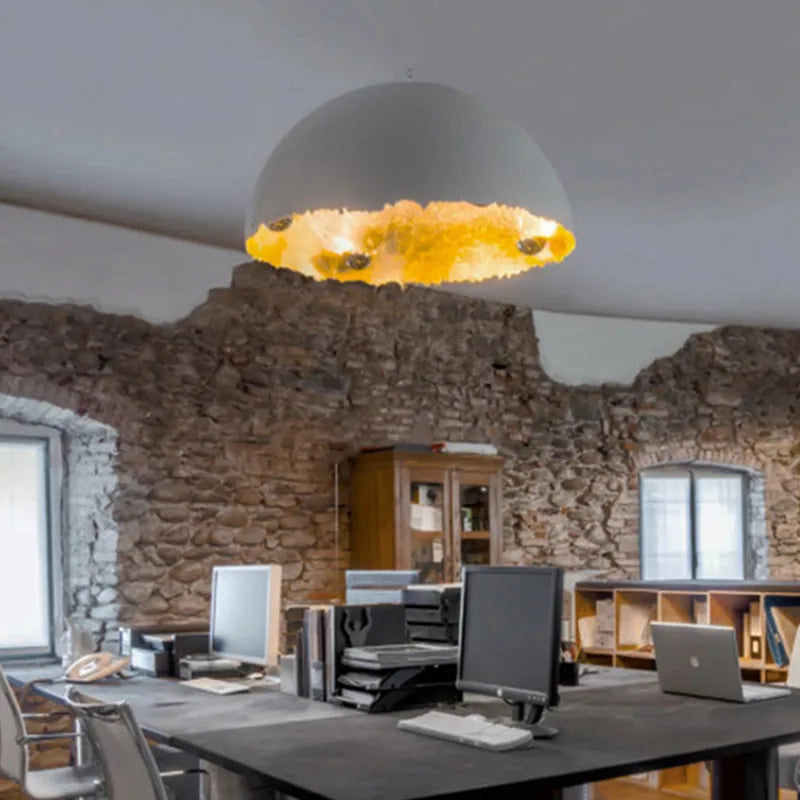 DecorBites™ Eggshell Acrylic Resin Sphere Pendant Light - Studio Lighting for Restaurants