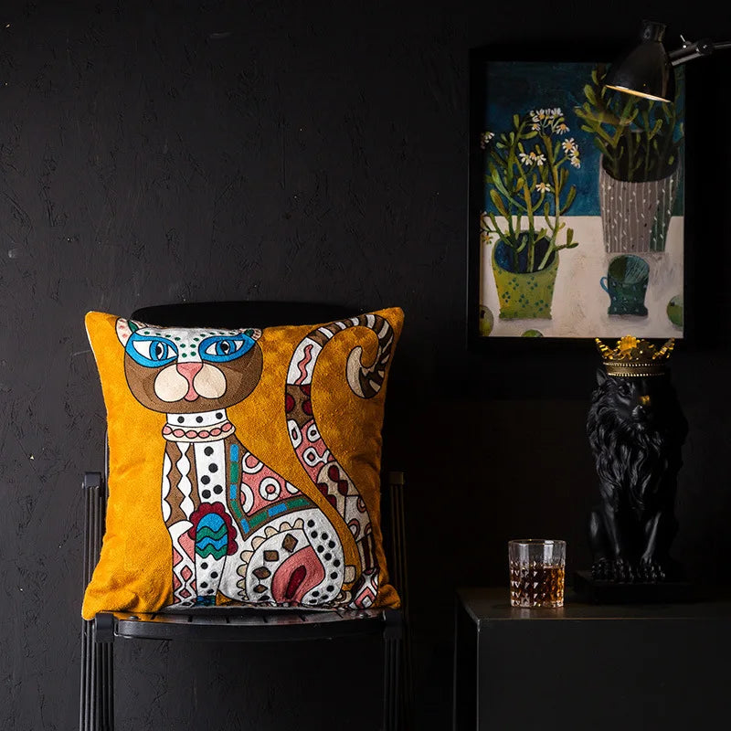 DecorBites™ Christmas Picasso Style Abstract Cushion Cover for Living Room Sofa and Bed