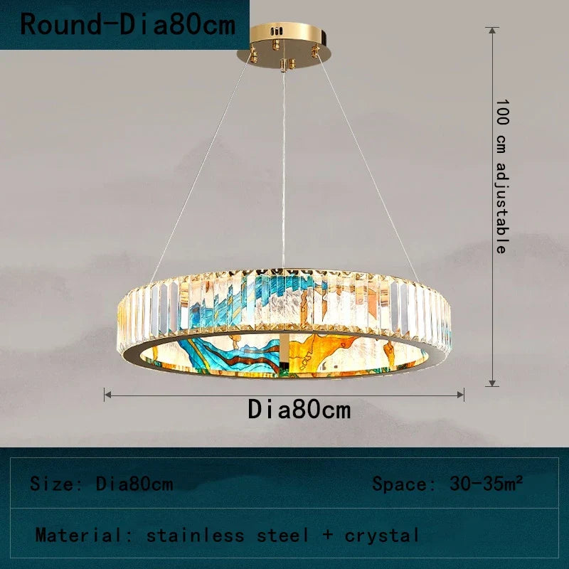 DecorBites™ Crystal Chandelier Pendant Lamp, Exquisite Oriental Style Lighting for Home