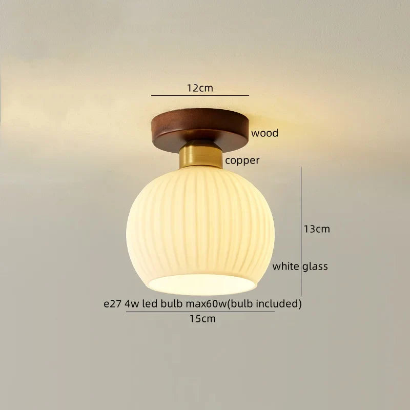 DecorBites™ LED Wicker Wood Ceiling Lights Modern Style Hallway Nordic Luminaria