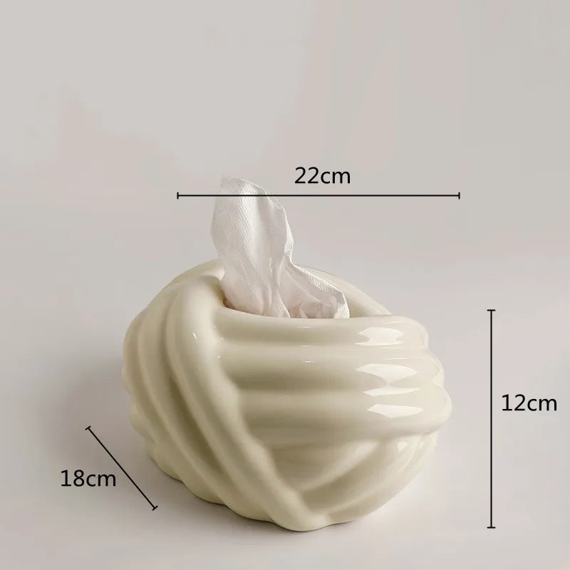 DecorBites™ Ceramic Desktop Storage Paper Towel Holder & Tissue Box Organizer