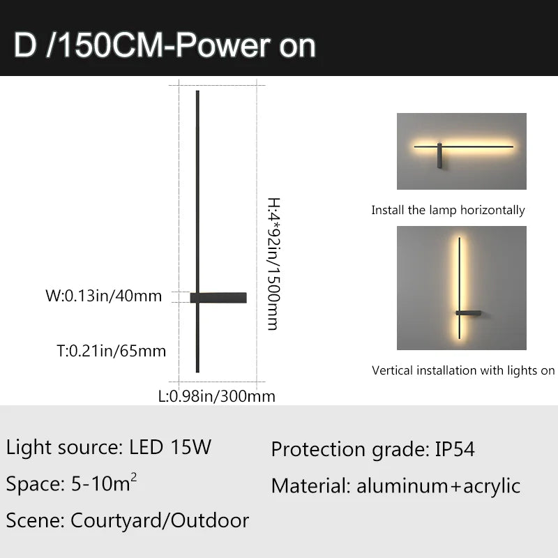 DecorBites™ Aluminum Outdoor Wall Sconce IP54 Waterproof Light Fixture for Porch and Patio