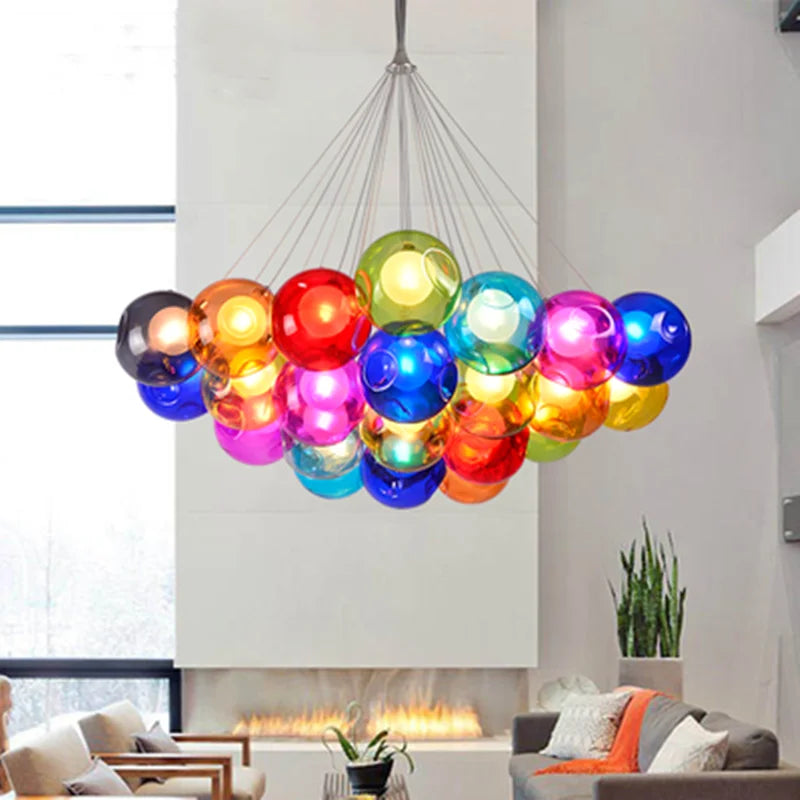 DecorBites™ Glass Ball Bubble Chandelier for Modern Living Room, Bedroom, Dining Table, Clothing Store