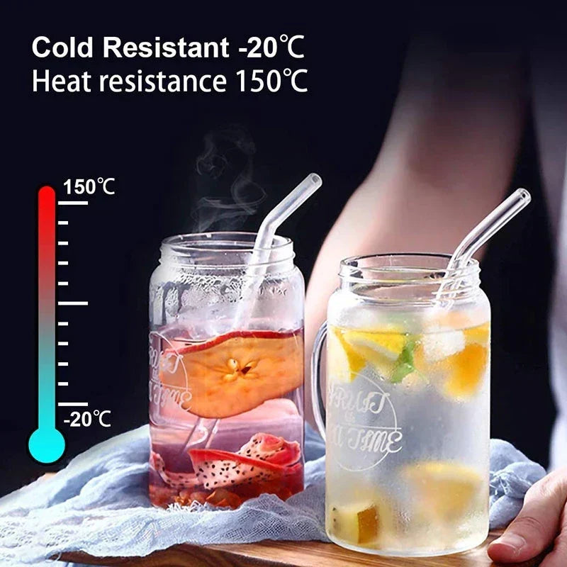 DecorBites™ Glass Straw Set for Smoothies Cocktails Bar - Reusable, High Borosilicate Straw