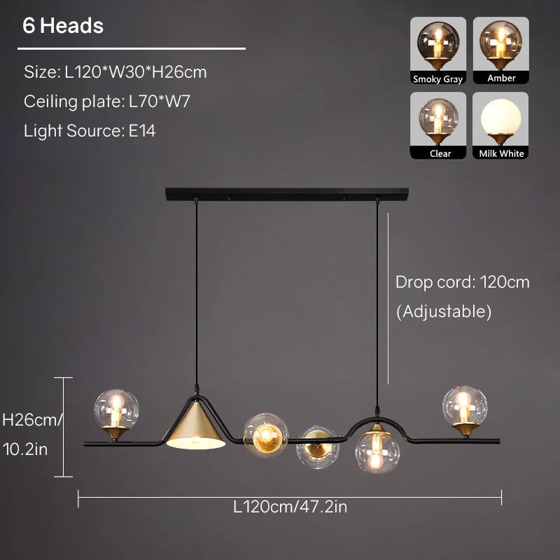 DecorBites™ Linear Hanging Lamp Minimalist Chandelier Modern Nordic Dining Table Lantern