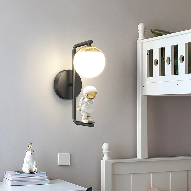 DecorBites™ Kids Astronaut Wall Lamp: Modern Space Theme Bedroom Light Fixture