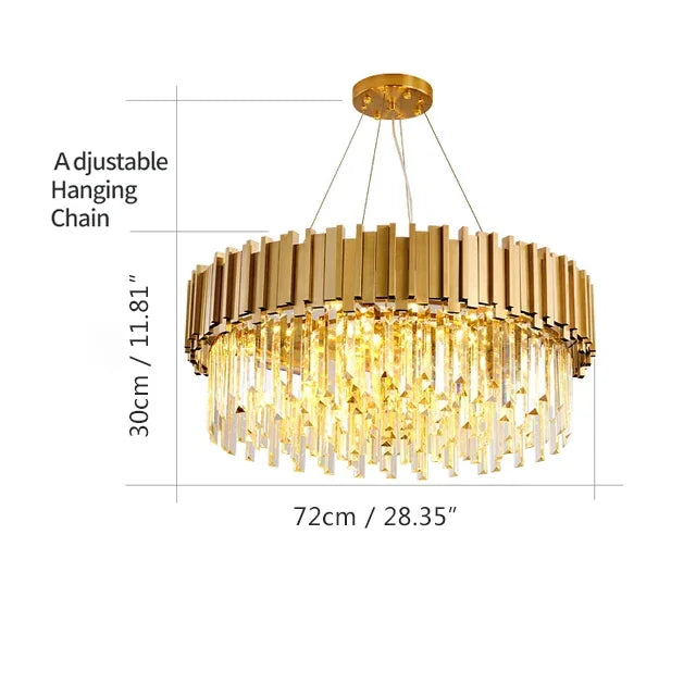 DecorBites™ Gold Black Crystal Chandeliers LED Ceiling Light for Luxe Living & Hospitality