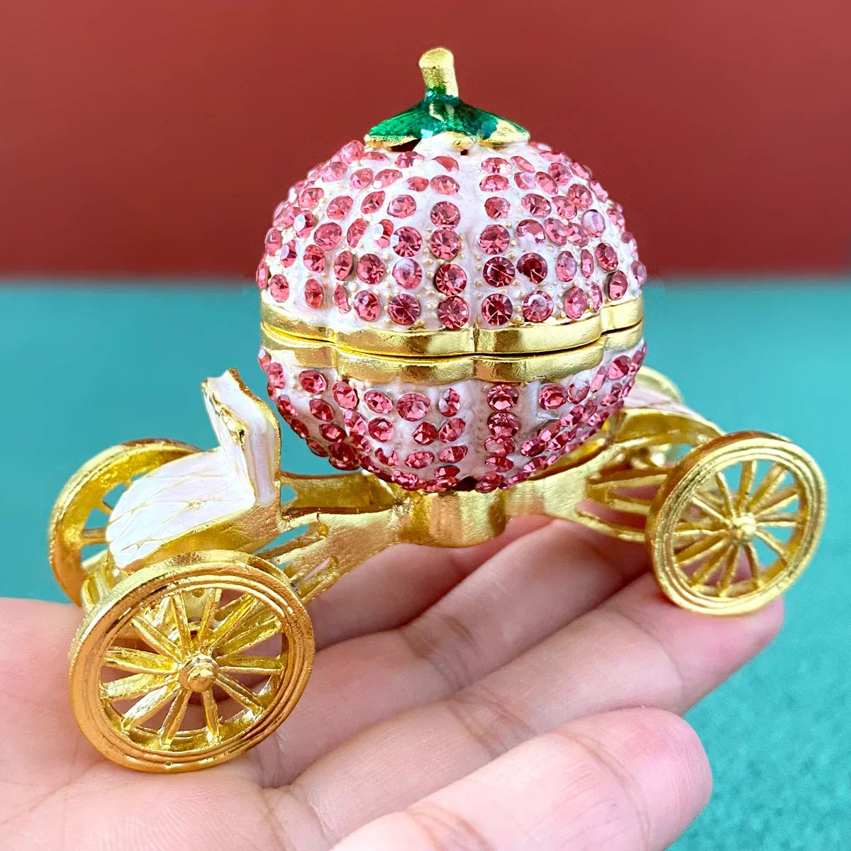 DecorBites™ Crown Carriage Jewelry Trinket Box Wedding Ring Holder Home Decor Gift