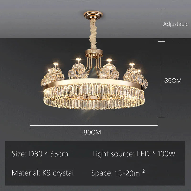 DecorBites™ Luxe Crystal Ceiling Chandelier - Elegant Home Decor Hanging Light for Living Room