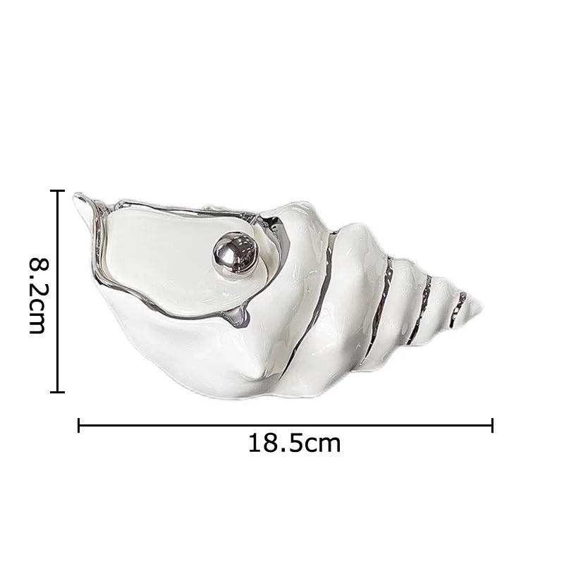 DecorBites™ Conch Ashtray: Silver Plated, Windproof Ceramic, Smoking Accessories, Home & Office ******************************************************************************/