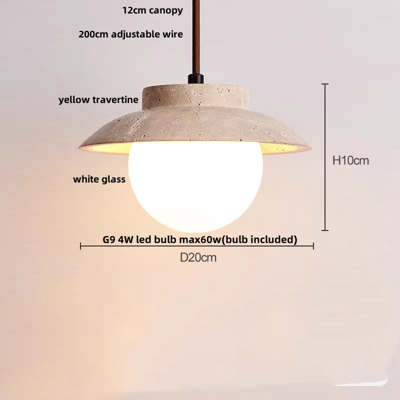 DecorBites™ LED Pendant Light: Yellow Stone Wabi Sabi Nordic Modern Hanging Lamp