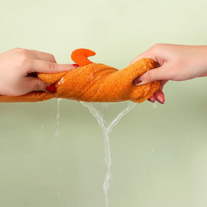 DecorBites™ Cartoon Animal Hand Towel: Soft & Absorbent Kitchen Cloth for Children