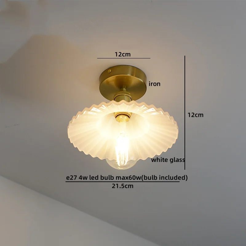 DecorBites™ Amber Glass LED Ceiling Lights Modern Home Lighting Copper Socket