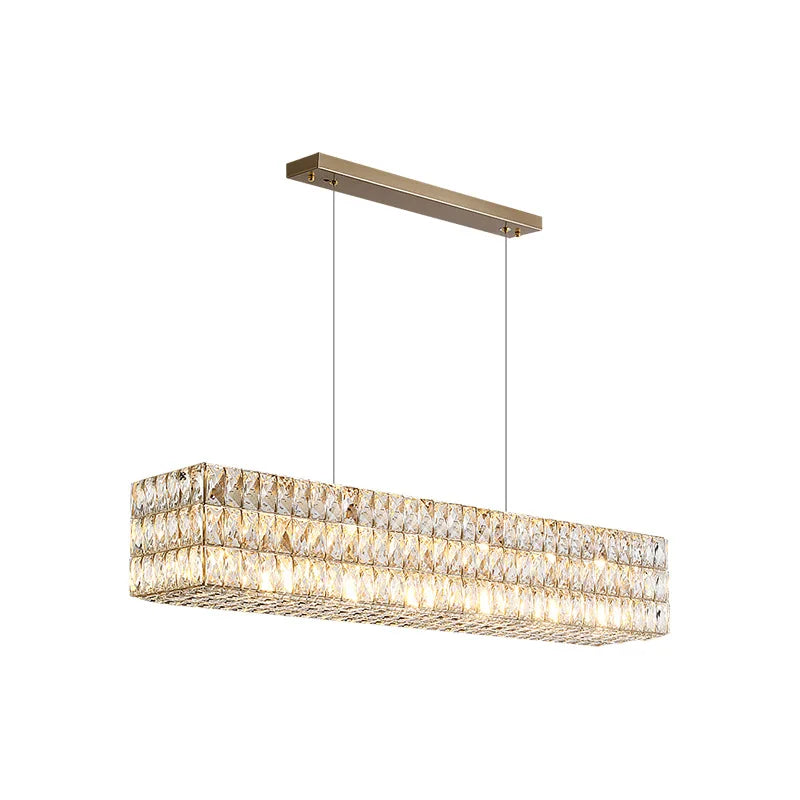 DecorBites™ Crystal LED Pendant Light: Luxury Steel Hanging Lamp for Modern Foyer, Dining Room