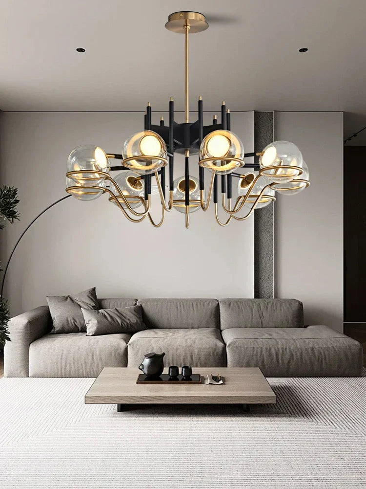 DecorBites™ Clear Glass Ball Ceiling Pendant Lights Luxury Nordic Pendant Lamp Black Gold Dimmable