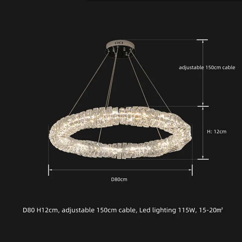 DecorBites™ Crystal LED Pendant Lights | Dimmable Ring Hanging Lamp | Modern Luxury Decor Fixtures