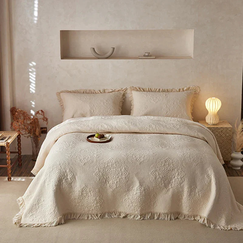 DecorBites™ Cotton Quilted Bedspread Set with Pillowcase - Versatile & Summer-Ready