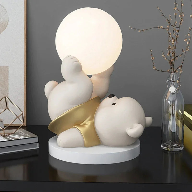 DecorBites™ Bear Table Lamp: Cartoon Animal Sculpture Desk Light - Nordic Style Home Decor Gift