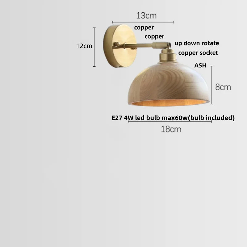 DecorBites™ Ash Wood Up Down LED Wall Lights Living Room Stair Lamp
