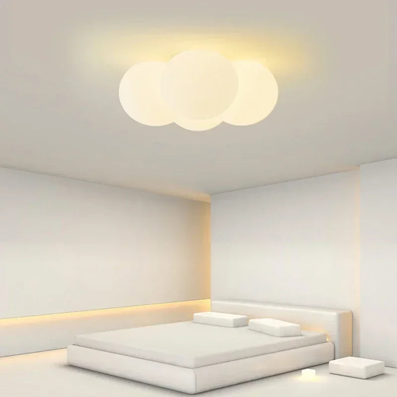 DecorBites™ Glass Ball Milky White Chandelier for Home Decor Fixture