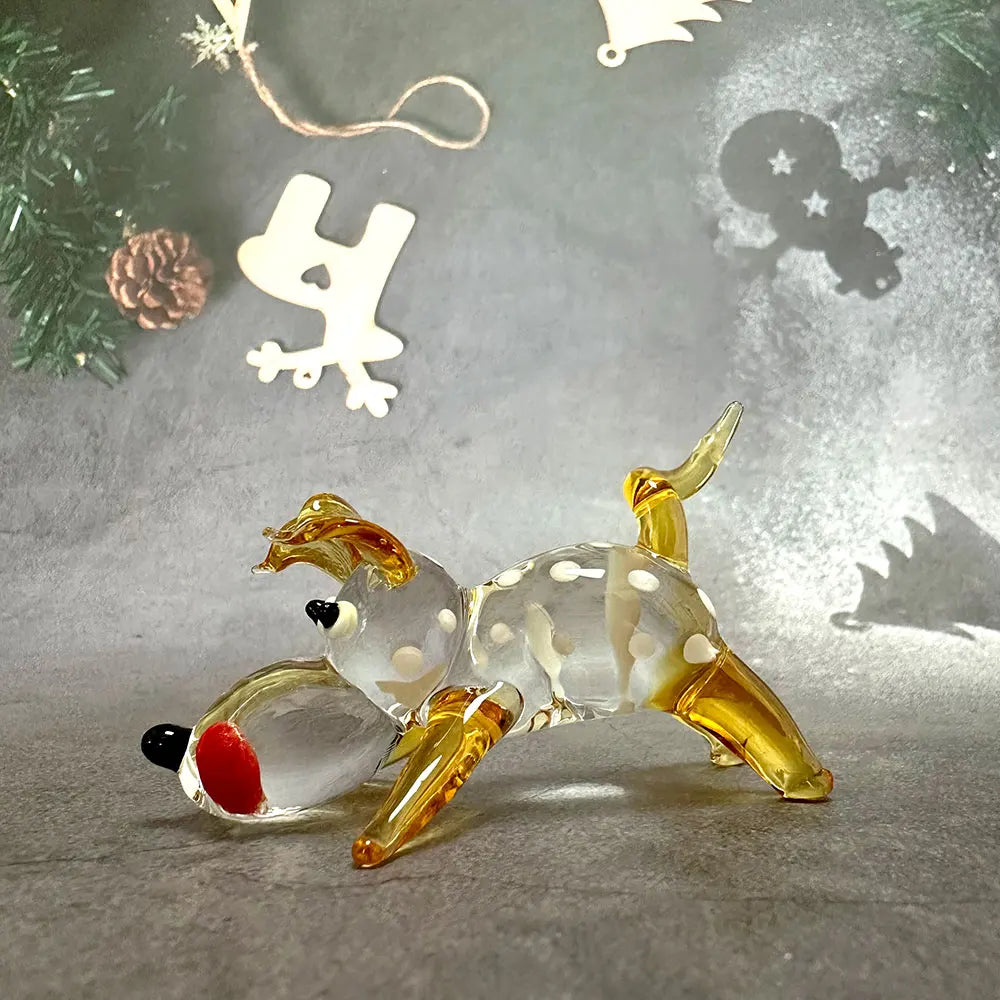 DecorBites™ Crystal Cartoon Puppy Figurine Table Decor - Girl's Favorite Xmas Gift