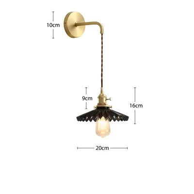 DecorBites™ Ceramic Wall Lamp Pull Chain LED Modern Nordic Copper Socket Mirror Light