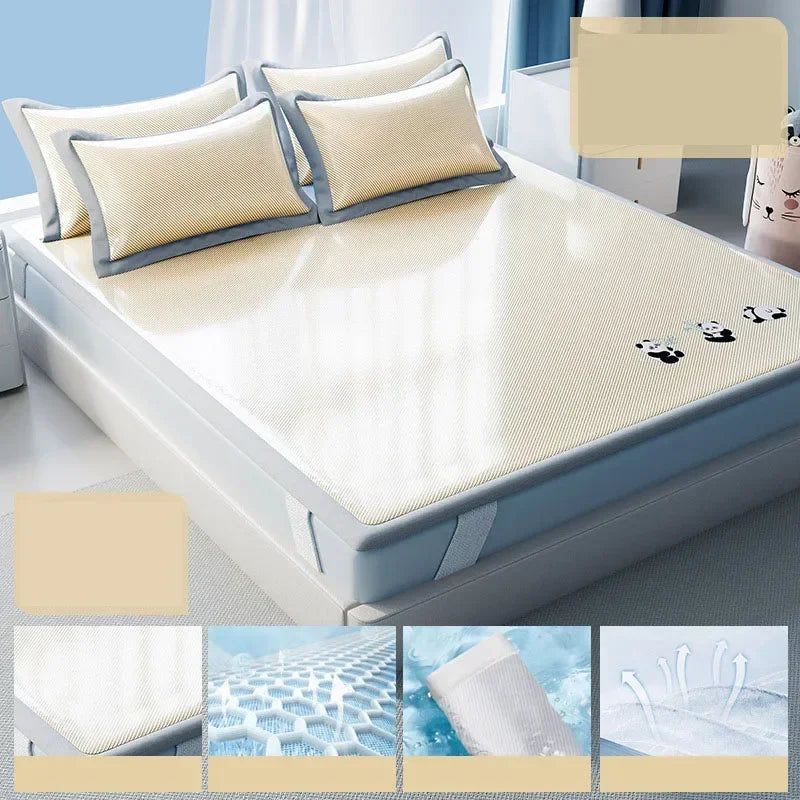 DecorBites™ Cooling Antibacterial Mattress: High-quality, Skin-friendly, Breathable, Foldable, Summer Mat Protector