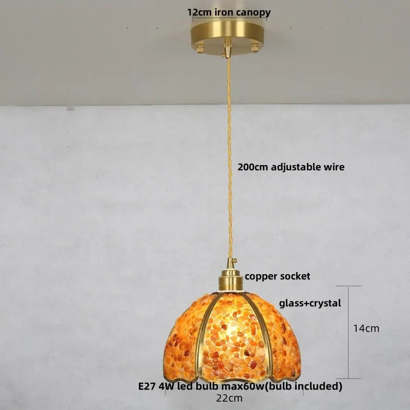 DecorBites™ Crystal Glass LED Pendant Lamp: Modern Nordic Style Hanging Light Fixture for Home Decor