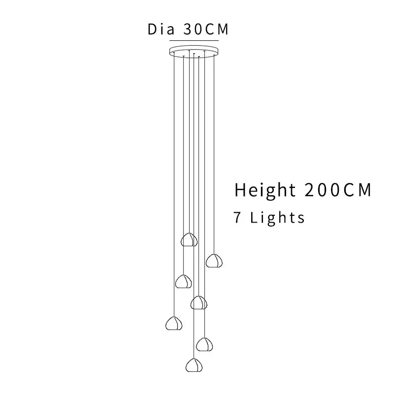DecorBites™ Crystal Ball Chandelier: Modern LED Stair Chandelier for Living Room, Kitchen, and Loft