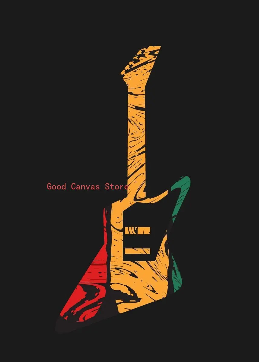 Abstract Electric Guitar Canvas Print - Music Wall Art by DecorBites™
