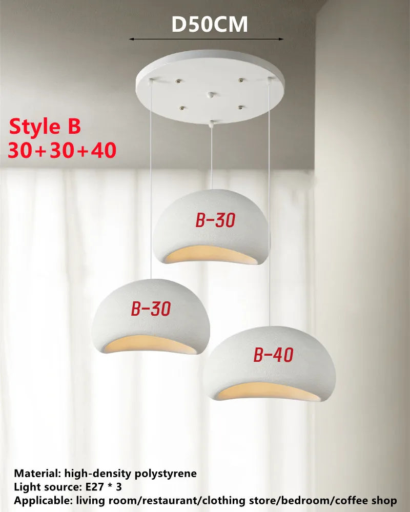 DecorBites™ Handmade Wabi Sabi Chandelier Modern LED Pendant Lamp for Nordic Restaurant Island