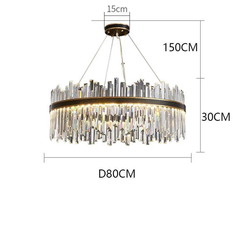 DecorBites™ Crystal Chandelier Pendant Light for Living Room Bedroom Ceiling, Luxury Indoor Lighting