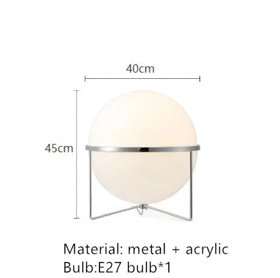 DecorBites™ LED Floor Lamp Chrome Metal Living Room Floor Light White Acrylic Ball