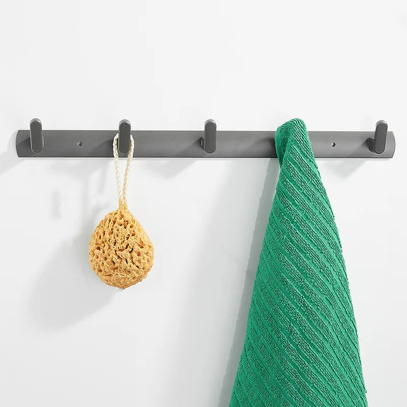 DecorBites™ Aluminum Alloy Towel Hooks Wall Mounted Bathroom Robe Holder (3-6 Hooks)