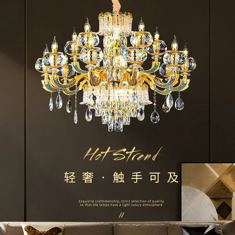 DecorBites™ Crystal Living Room Chandelier: Elegant Lighting for Home, Hotel, Club
