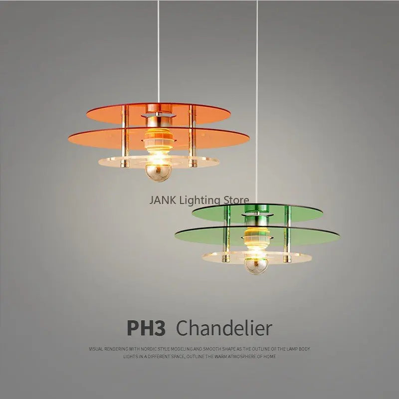 DecorBites™ Bauhaus PH UFO Pendant Acrylic Chandelier with LED Lights