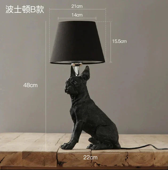 DecorBites™ Black/White Puppy Dogs Table Lamps for Home Decor Lighting