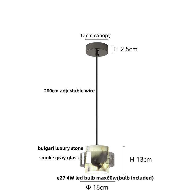 DecorBites™ LED Pendant Light Fixture Modern Luxury Stone Hanging Lamp