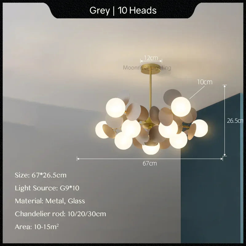 DecorBites™ Glass Hanging Ceiling Lamp for Kids Room, Living Room, Bedroom - Modern Chandelier & Home Decor