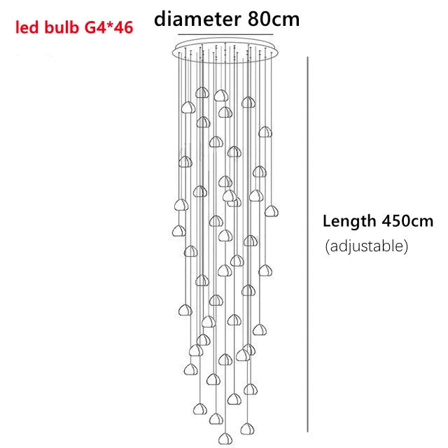 DecorBites™ Crystal Ball Nordic LED Chandelier - Modern Staircase Decorative Lighting
