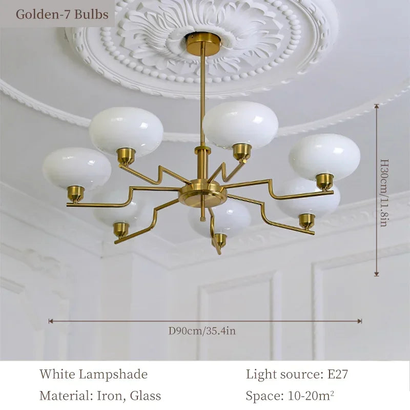 DecorBites™ Bauhaus Medieval Chandelier for Living Room, LED Hanging Lamp