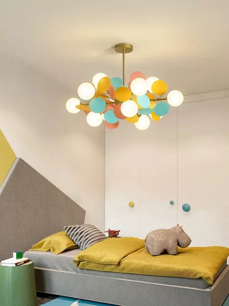 DecorBites™ Glass Hanging Ceiling Lamp for Kids Room, Living Room, Bedroom - Modern Chandelier & Home Decor
