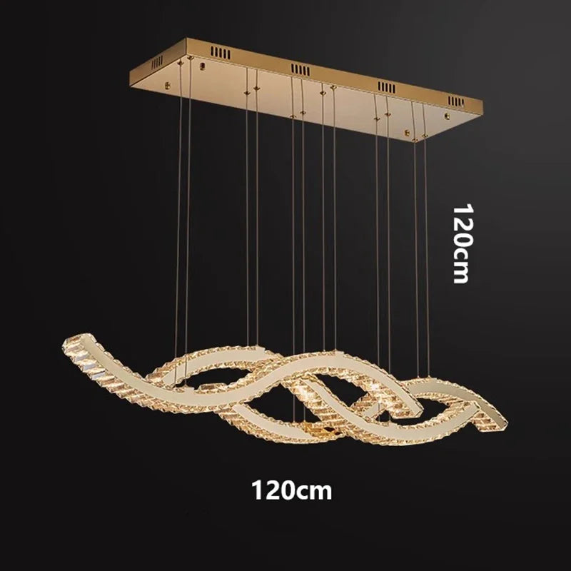 DecorBites™ Crystal Chandelier, Elegant Dining Room & Living Room Pendant Light