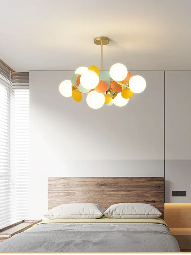 DecorBites™ Glass Hanging Ceiling Lamp for Kids Room, Living Room, Bedroom - Modern Chandelier & Home Decor