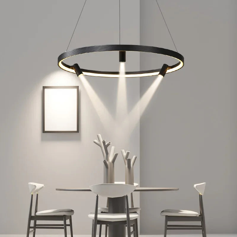 DecorBites™ Black Round Combo Chandelier: Stylish Lighting for Home, Living Room, Bedroom, Dining Table