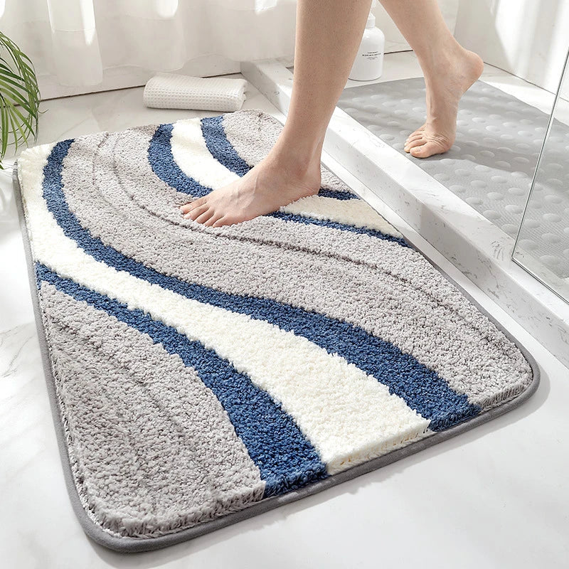 DecorBites™ Absorbent Water Bathroom Mat: Soft, Quick-drying, Anti-slip Large Bath Rug
