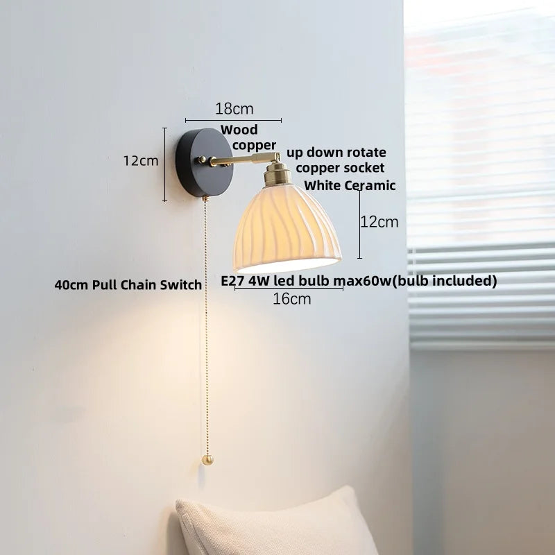 DecorBites™ Black Wood LED Wall Sconce, Rotatable Stair Light